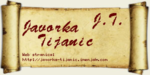 Javorka Tijanić vizit kartica